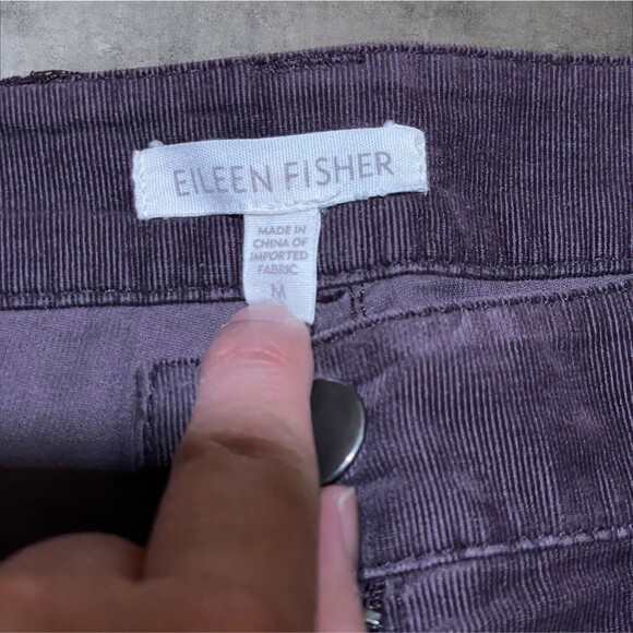 Set of 2 Eileen Fisher Corduroy Pants size M Brown Black 34x32 Stretch Trousers - Picture 9 of 13